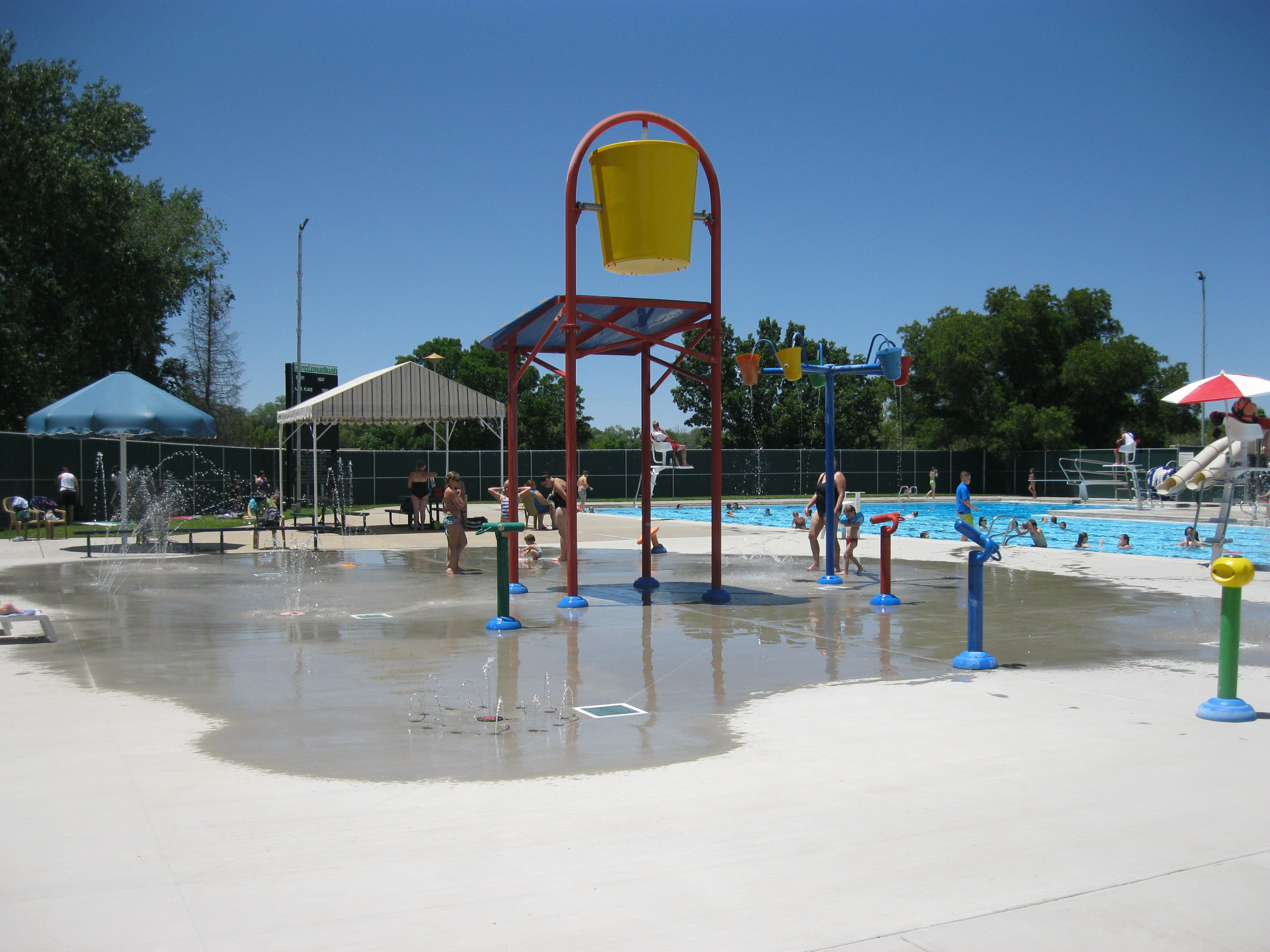 Outdoor Pool Splash Pad Close View